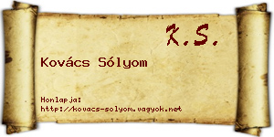 Kovács Sólyom névjegykártya